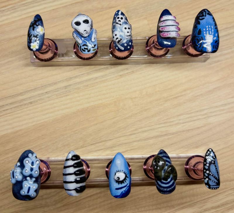 Corpse Bride inspired set with skeletons, butterflies and piano keys